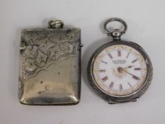 A Swiss ladies silver pocket watch "A. G. Mascall,