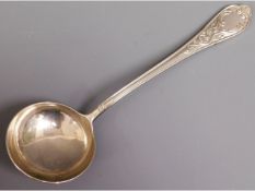 An .800 silver ladle, 12in long, 199g