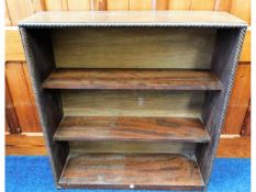 An open oak bookcase with later added back, 36.75i