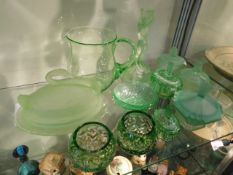 A quantity of early 20thC. & art deco uranium glas