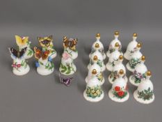 Six Franklin Mint butterfly bells, two a/f & displ