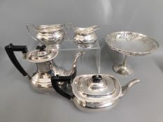 A four piece silver plated tea & coffee set twinne