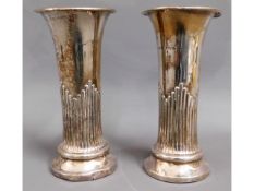 A pair of silver posy holders, some faults, 306g l