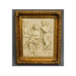A gilt framed reproduction resin plaque, 13in high