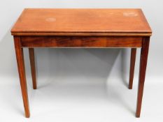 An ex-MOD mahogany card table, 36in square x 28.87