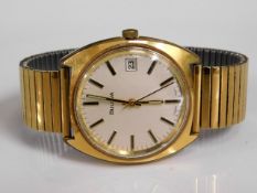 A gents Bulova wrist watch with expanding strap