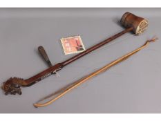 A Chinese snakeskin erhu with bow, both a/f, 30.5i