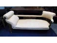 A c.1900 upholstered chaise longue, 72in wide x 26.5in deep x 28.25 high £80-100