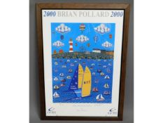 A signed & framed Brian Pollard limited edition "P