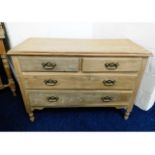 An antique Middleton low level pine chest, 42in wi