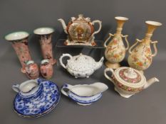 A late Victorian Burleigh Ware chinoiserie teapot