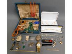 A quantity of mixed costume jewellery including a