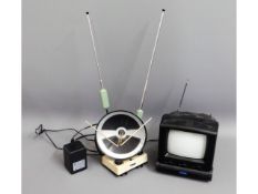 A portable 5in television with aerial booster