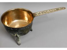 An 18thC. bronze skillet by R. Rice of Bristol, 16