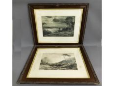 Two large framed prints: Morning Isle of Arran & T