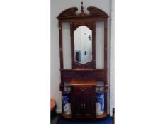 A reproduction hallstand with porcelain stick stan
