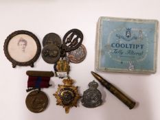 A US Marine Corp medal, a British Legion badge & o