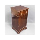 A mahogany shoe cupboard with drawer over, part lo