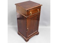 A mahogany shoe cupboard with drawer over, part lo