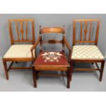 Two 19thC. matching dining chairs & one earlier ca