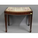 An antique mahogany piano stool, 18in high £5-10