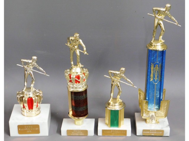 Four snooker trophies