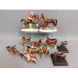 A quantity of horse ornaments including Beswick