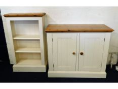 A modern painted pine cupboard 41.5in wide x 33.75