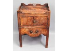 A 19thC. mahogany commode, some faults, 28.75in high x 21.5in wide x 20in deep £50-60