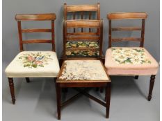 Four 19thC. dining chairs, two matching