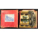 An English tin plate clockwork train set, one carr