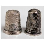 Two silver thimbles by Charles Horner & James Fent