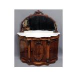 An ornate Victorian mahogany chiffonier with marbl