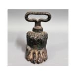 A Victorian cast iron door stop in form of lion fo