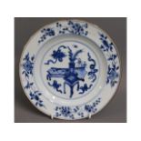 A 19thC. Chinese blue & white porcelain plate, 8.7