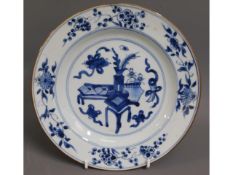 A 19thC. Chinese blue & white porcelain plate, 8.7