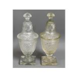 A pair of matched 19thC. English hand cut glass sw