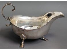 A 1918 Birmingham silver sauceboat by Charles S. G