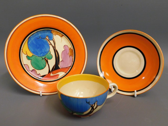 An art deco Clarice Cliff Fantasque "Blue Autumn"