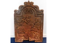 A 17thC. cast iron fireback, depicting King David