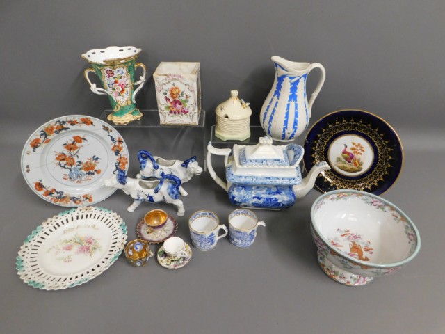 A quantity of mostly mixed 19thC. ceramics, a numb