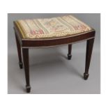 An antique mahogany piano stool, 18in high