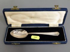 A cased Mappin & Webb silver Christening spoon, 29