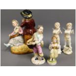 A 19thC. Plaue porcelain figure group 6.75in tall