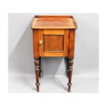 A small Victorian mahogany pot cupboard with galle