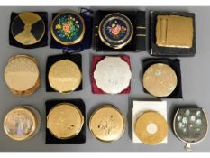 A quantity of thirteen vintage compacts including