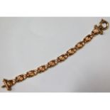 A decorative 9ct gold bracelet, 16.3g, 7.5in long