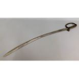 A 19thC. brass handled curved sword, 35.5in long