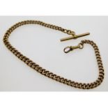 A Victorian 9ct gold pocket watch Albert chain, 12