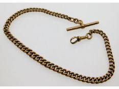 A Victorian 9ct gold pocket watch Albert chain, 12